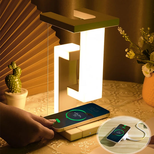 luxury floating lamp with wireless charger