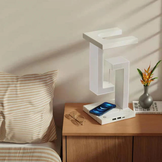 luxury floating lamp with wireless charger