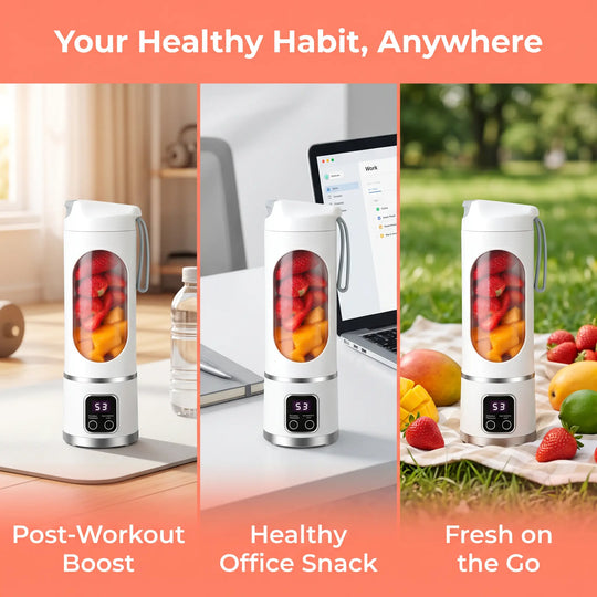 【Summer Sale Deals】 Portable 15.22 Oz USB Rechargeable Personal Blender with LED Display, Durable Abs Material, Perfect for Smoothies &amp; Juices, Home Kitchen Essential,Home Essentials