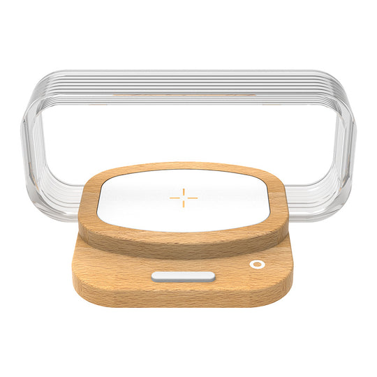 wooden wireless charger night lamp
