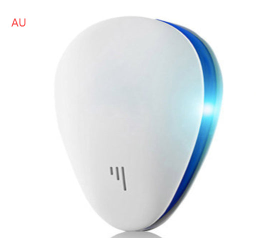 Ultrasonic mosquito repellent with LED light in a compact design, suitable for indoor spaces.