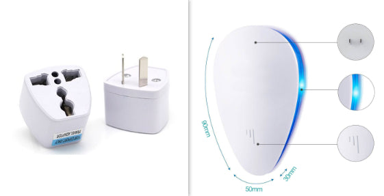 Ultrasonic mosquito repellent with LED light