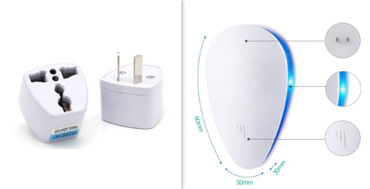 Ultrasonic mosquito repellent with LED light