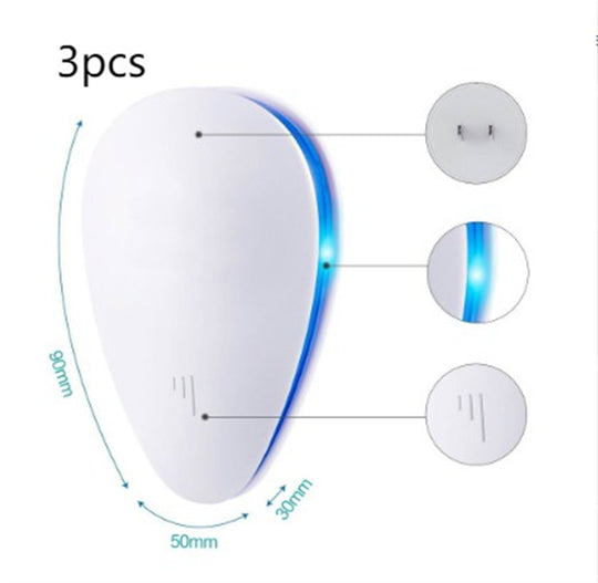 Ultrasonic mosquito repellent with LED light