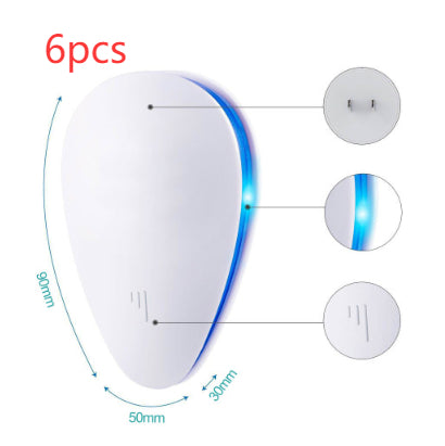 Ultrasonic mosquito repellent with LED light