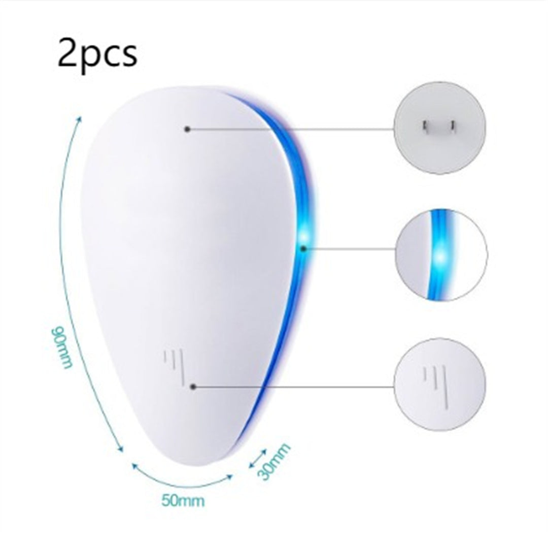 Ultrasonic mosquito repellent with LED light
