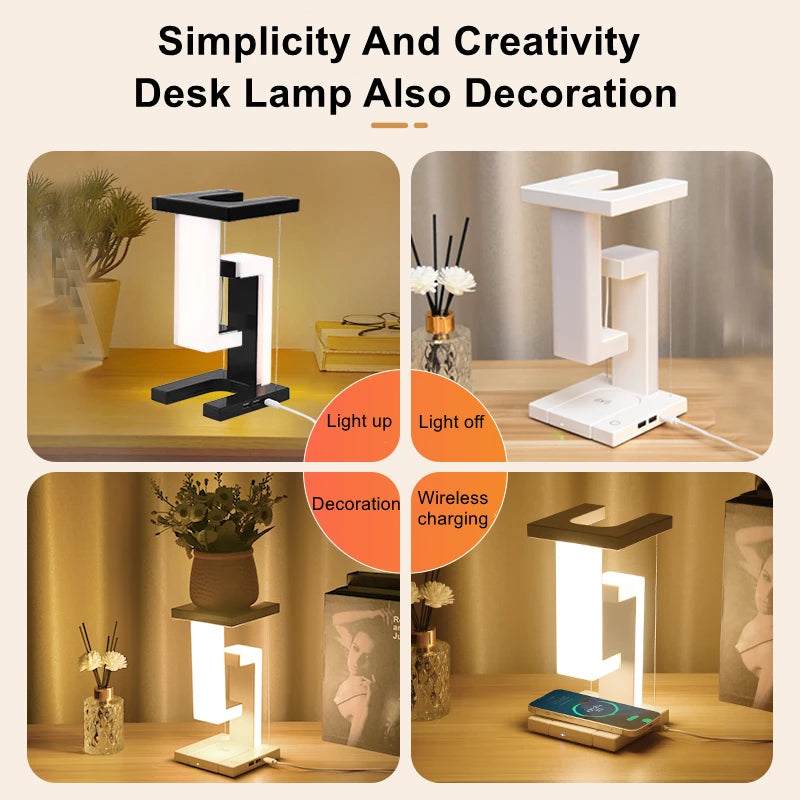 luxury floating lamp with wireless charger
