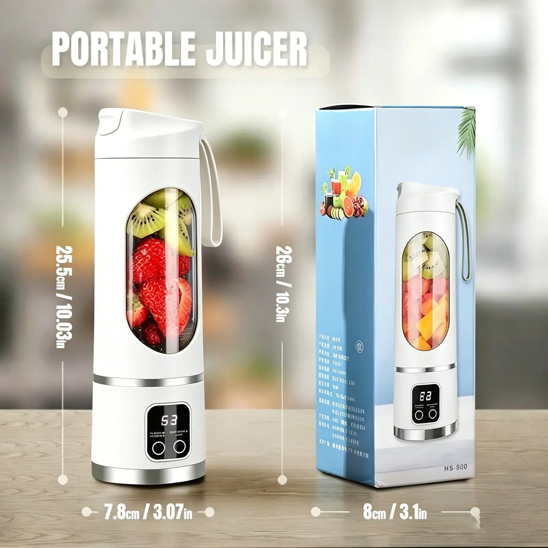 【Summer Sale Deals】 Portable 15.22 Oz USB Rechargeable Personal Blender with LED Display, Durable Abs Material, Perfect for Smoothies &amp; Juices, Home Kitchen Essential,Home Essentials