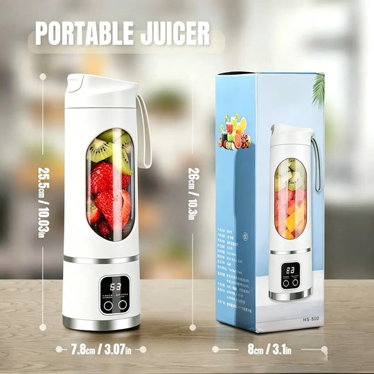 【Summer Sale Deals】 Portable 15.22 Oz USB Rechargeable Personal Blender with LED Display, Durable Abs Material, Perfect for Smoothies &amp; Juices, Home Kitchen Essential,Home Essentials