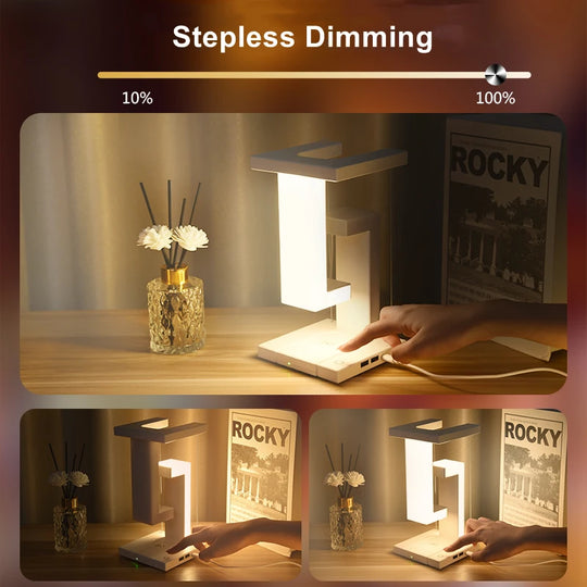 luxury floating lamp with wireless charger