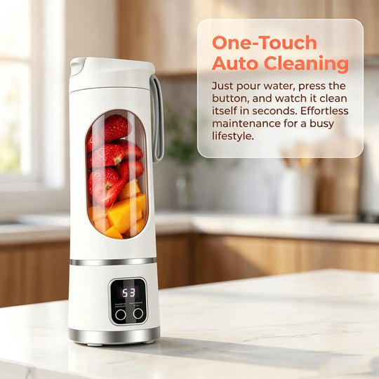 【Summer Sale Deals】 Portable 15.22 Oz USB Rechargeable Personal Blender with LED Display, Durable Abs Material, Perfect for Smoothies &amp; Juices, Home Kitchen Essential,Home Essentials
