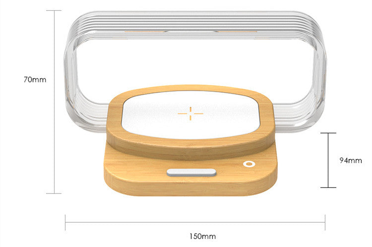 wooden wireless charger night lamp