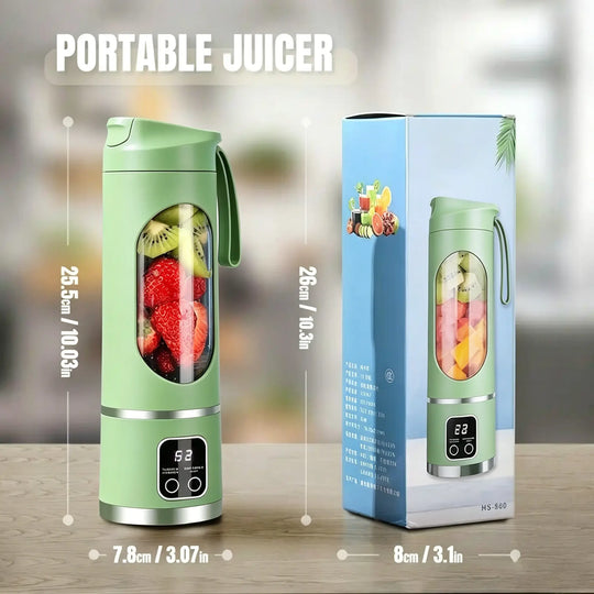 【Summer Sale Deals】 Portable 15.22 Oz USB Rechargeable Personal Blender with LED Display, Durable Abs Material, Perfect for Smoothies &amp; Juices, Home Kitchen Essential,Home Essentials