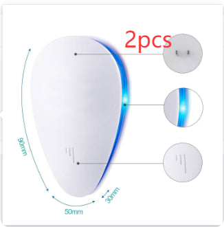 Ultrasonic mosquito repellent with LED light
